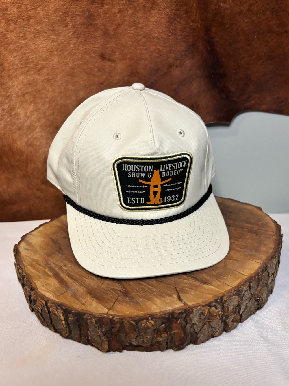 Houston Livestock Show & Rodeo White Rope Snapback Hat | Western Cap